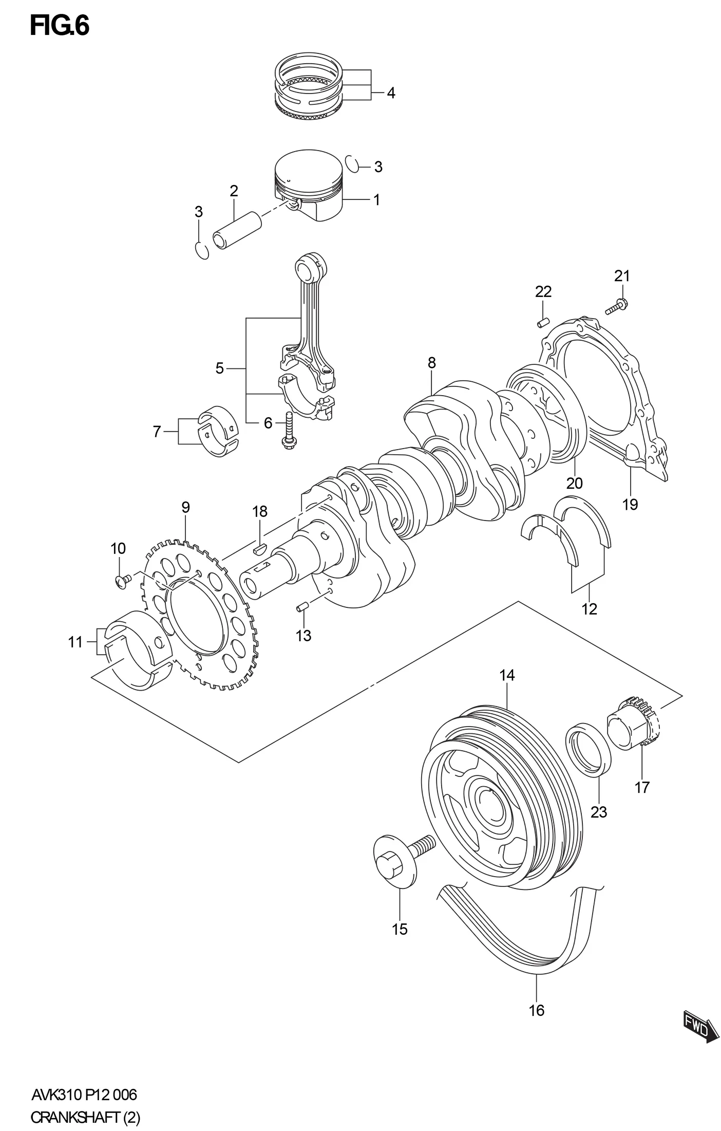 FIG.6 CRANKSHAFT (CVT) 